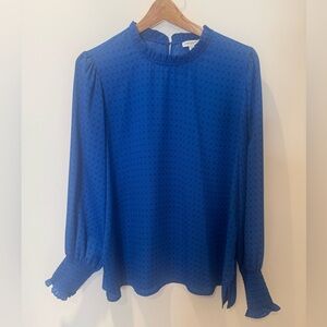 Carolina Belle peacock blue Shakespearean blouse. Sweet details.  UK/US XL. (12)